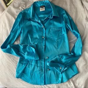 Dolce & Gabbana blue diamond button up